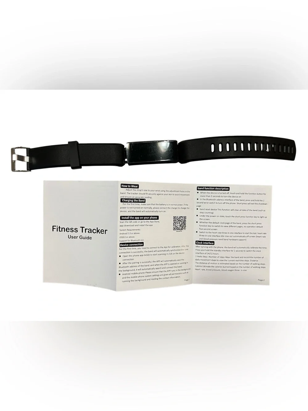 New Black Fitness Tracker Smart Band with Color Display